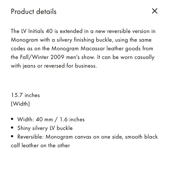 AUTHENTIC Louis Vuitton Initials Reversible Monogram Macassar Belt - Picture 13 of 14